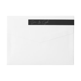 CASUAL CHIC HANDWRITING STYLE WEDDING INVITATION WRAP AROUND LABEL