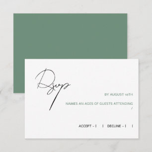 Casual Chic Handwriting Style Wedding RSVP Card