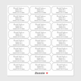 Casual Clear Three Line Return Address Transparent