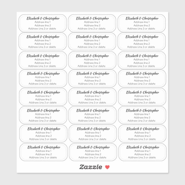 Casual Clear Three Line Return Address Transparent (Sheet)
