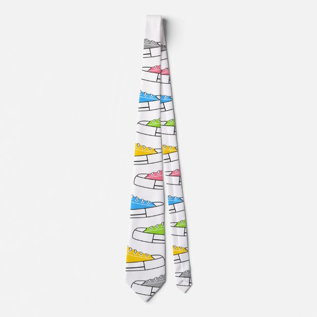 Casual Colourful Sneakers Unisex Neck Tie (Front)
