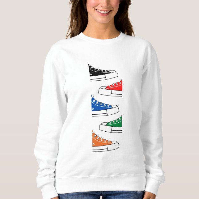 Casual Colourful Sneakers Women's Sweatshirt (Front)