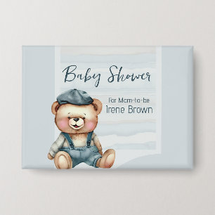 Casual Cosy Baby Shower Personalised Button