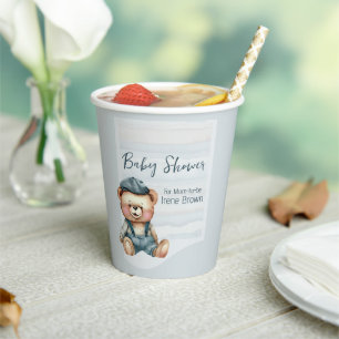 Casual Cosy Baby Shower Personalised Paper Cups