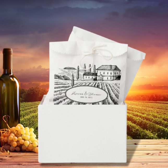 Casual Country Italy Vineyard Rustic Wedding Favour Bags (Creator Uploaded)