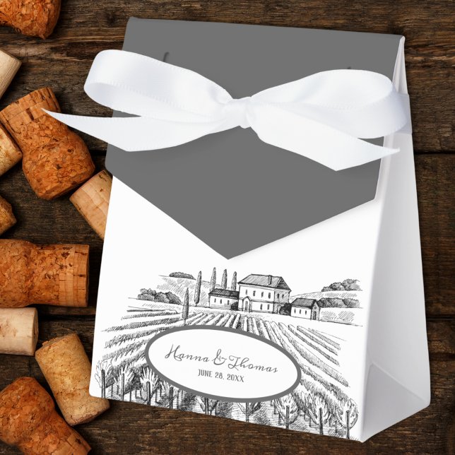 Casual Country Italy Vineyard Rustic Wedding Favour Box (Creator Uploaded)