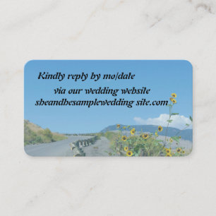 Casual country road mountain sunflowers wedding enclosure card