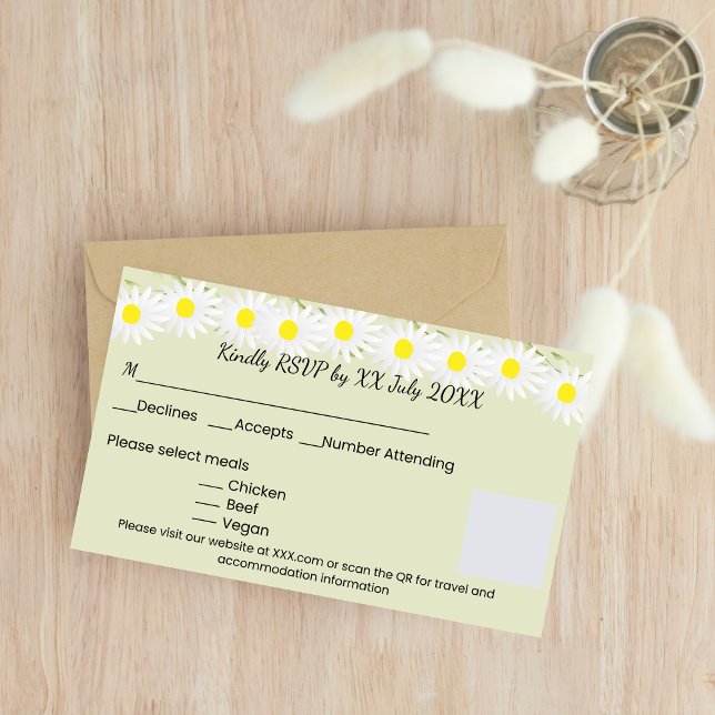 Casual Daisy RSVP card (Creator Uploaded)