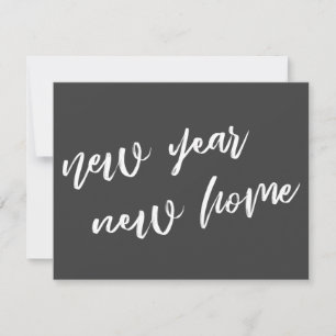 Casual Dark Grey New Year New Home Announcement
