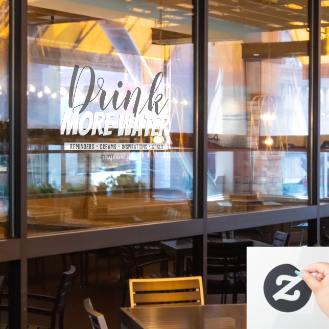 Casual Drink More Water Reminders Template (Restaurant Window)