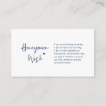 Casual elegance minimal, Navy Blue, Honeymoon Wish Enclosure Card<br><div class="desc">This is the Modern casual elegance,  minimal,  in Navy Blue ink,  Script minimalism,  typeface font,  Wedding Enclosure Card. You can change the font colours,  and add your wedding details in the matching font / lettering. #TeeshaDerrick</div>