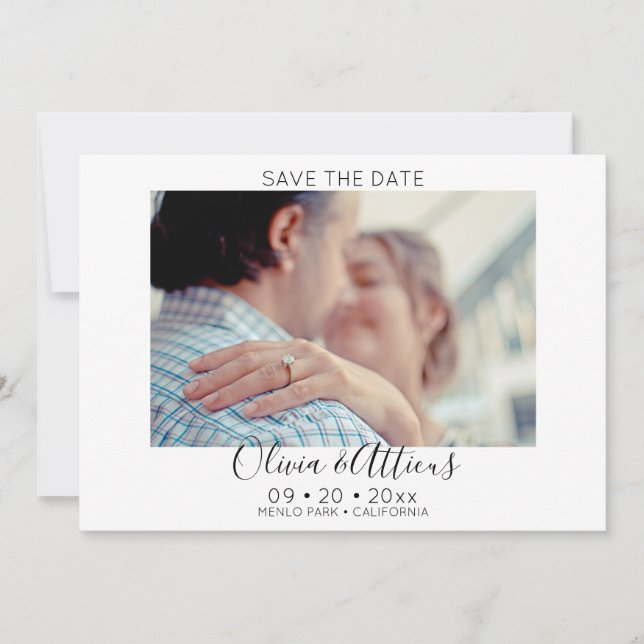 Casual Elegance Photo Save the Date (Front)