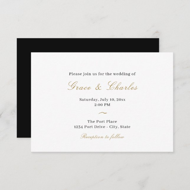 Casual Elegant Wedding Inviation Invitation (Front/Back)