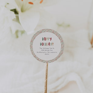 Casual Festive Happy Holidays Envelope Seals