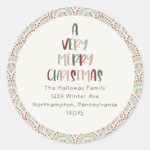 Casual Festive Very Merry Christmas Envelope Seals