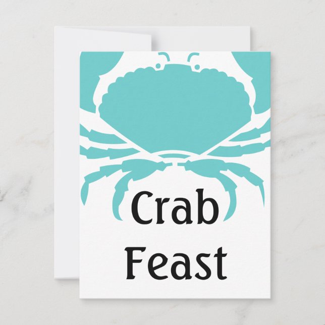 Casual Fun Crab Feast Festival Party Invitations (Front)