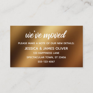 Casual Gold Ombre "We've Moved" Card