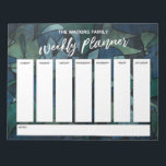 Casual Handwriting Blue Green Weekly Planner Notepad<br><div class="desc">This bold weekly planner has been set up with very basic elements that can all be edited... except for the header. The phrase "weekly planner" was rendered in a modern casual handwriting font and has been placed, as a graphic, at the top of the page. Use the template fields to...</div>