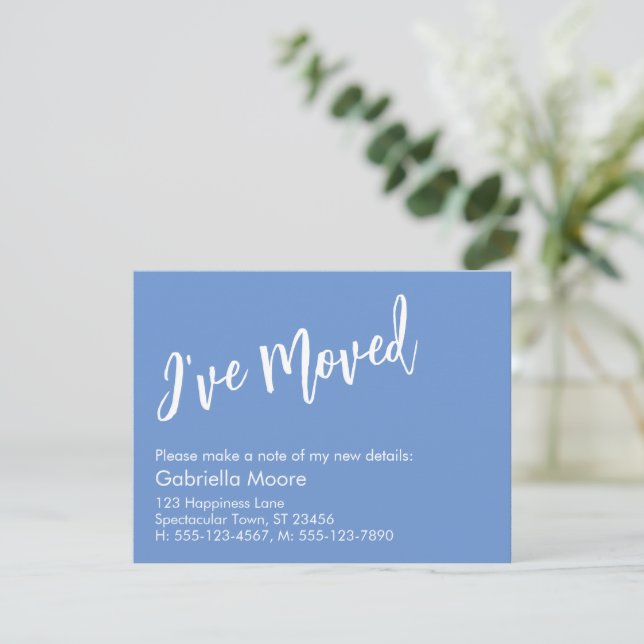 Casual Handwriting Blue I've Moved Announcement (Standing Front)