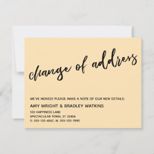 Casual Handwriting Change of Address Peach Card