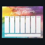Casual Handwriting Colorful Weekly Planner Notepad<br><div class="desc">This bold weekly planner has been set up with very basic elements that can all be edited... except for the header. The phrase "weekly planner" was rendered in a modern casual handwriting font and has been placed, as a graphic, at the top of the page. Use the template fields to...</div>