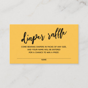 Casual Handwriting Diaper Raffle Ticket Apricot Enclosure Card