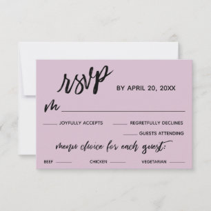 Casual Handwriting Menu Choice Light Mauve RSVP