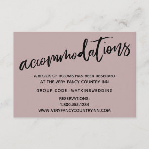 Casual Handwriting Rose Wedding Accommodations Enclosure Card