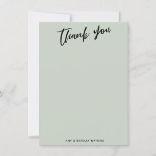 Casual Handwriting Simple Typography Sage Green Thank You Card