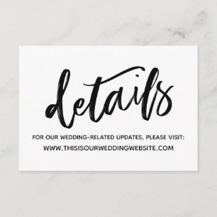Casual Handwriting Simple Wedding Details Enclosure Card