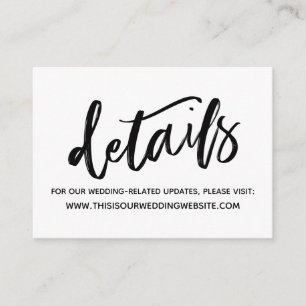 Casual Handwriting Simple Wedding Details Enclosure Card