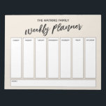 Casual Handwriting Simple Weekly Planner, Cream Notepad<br><div class="desc">This versatile weekly planner has been set up with very basic elements that can all be edited... except for the header. The phrase "weekly planner" was rendered in a modern casual handwriting font and has been placed, as a graphic, at the top of the page. Use the template fields to...</div>