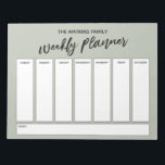 Casual Handwriting Simple Weekly Planner, Sage Notepad<br><div class="desc">This versatile weekly planner has been set up with very basic elements that can all be edited... except for the header. The phrase "weekly planner" was rendered in a modern casual handwriting font and has been placed, as a graphic, at the top of the page. Use the template fields to...</div>