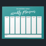 Casual Handwriting Simple Weekly Planner, Teal Notepad<br><div class="desc">This versatile weekly planner has been set up with very basic elements that can all be edited... except for the header. The phrase "weekly planner" was rendered in a modern casual handwriting font and has been placed, as a graphic, at the top of the page. Use the template fields to...</div>