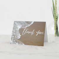 Casual Handwriting Thank You Sand and Ocean Foam