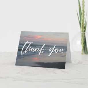 Casual Handwriting Thank You Topsail Beach Sunset Card