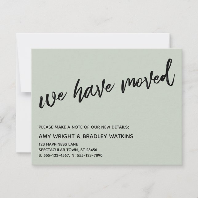 Casual Handwriting We Have Moved Sage Announcement (Front)