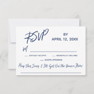 Casual Handwriting Wedding RSVP with Song Request Card