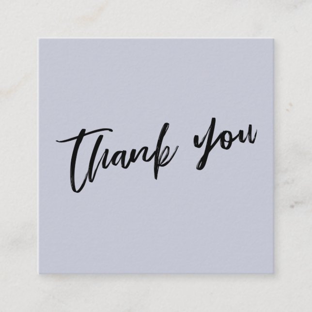 Casual Handwriting Wedding Thank You Dusty Blue Enclosure Card (Front)