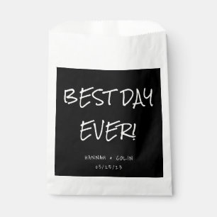 Casual Handwritten Typography White & Black Favour Bags