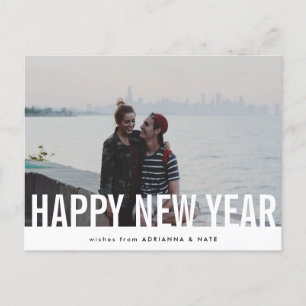 Casual Happy New Year Modern Holiday Photo Postcard