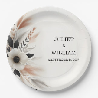 Casual Heart Nothing Fancy Just Love Wedding Paper Plate