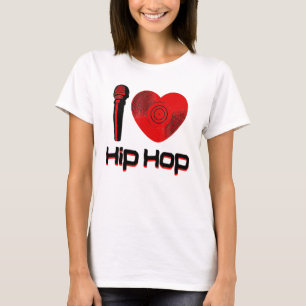 Casual I Love Hip Hop Music Rap Fan Breakdance Dj  T-Shirt
