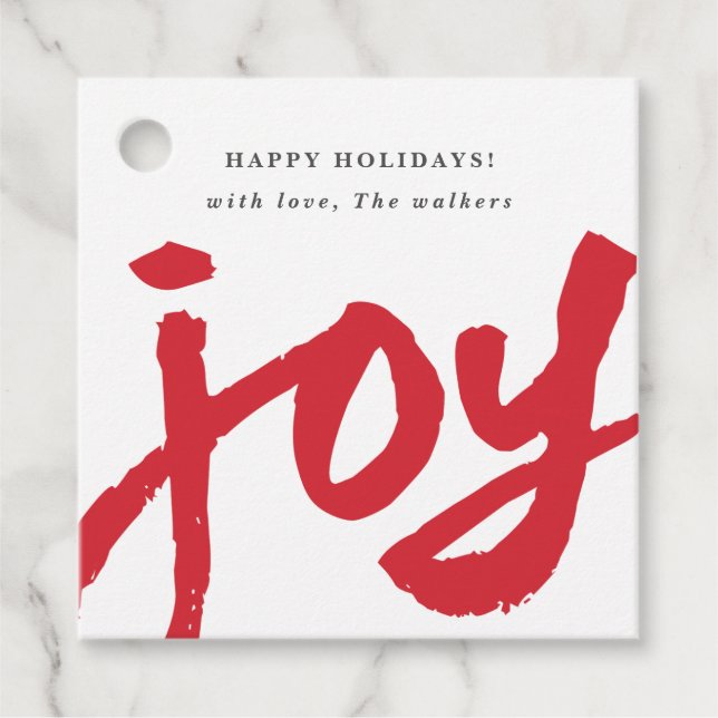 Casual joy holiday gift tags (Front)