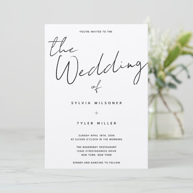 Casual Kraft Wedding Invitation (Standing Front)