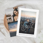 Casual Lettering Photo Save The Date<br><div class="desc">Simple casual hand lettered "save our date" overlay. Option for two more photos on the back or customise and edit as desired.</div>