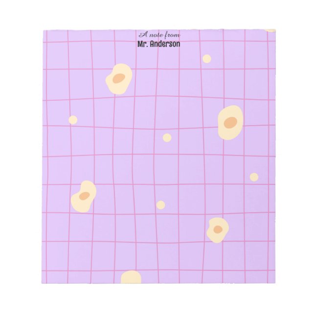 Casual Lines Purple Teacher Notepad (Front)