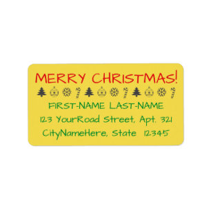 Casual "MERRY CHRISTMAS!" Address Label