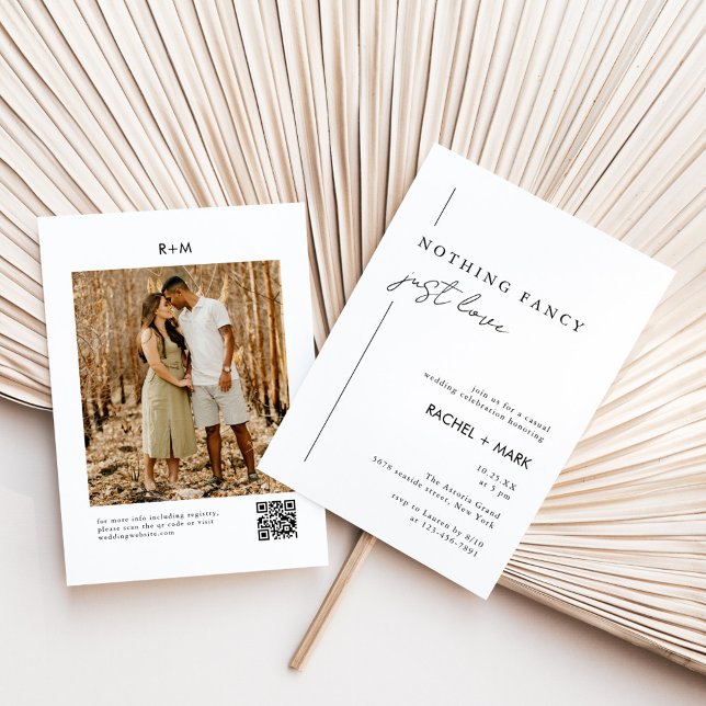 Casual Minimalist Nothing Fancy Just Love Wedding Invitation (Creator Uploaded)