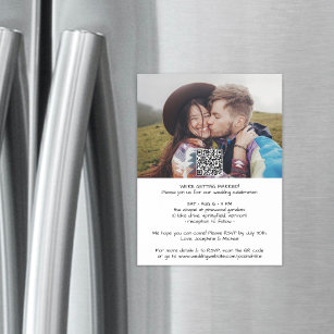 Casual Modern All-In-One QR RSVP Photo Wedding Magnetic Invitation